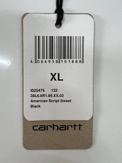 【中古美品】【メンズ】 Carhartt WIP カーハート ワークインプログレス AMERICAN SCRIPT SWEAT I025475 150-260710-kk-07-hon サイズ：XL カラー：ブラック 万代Net店