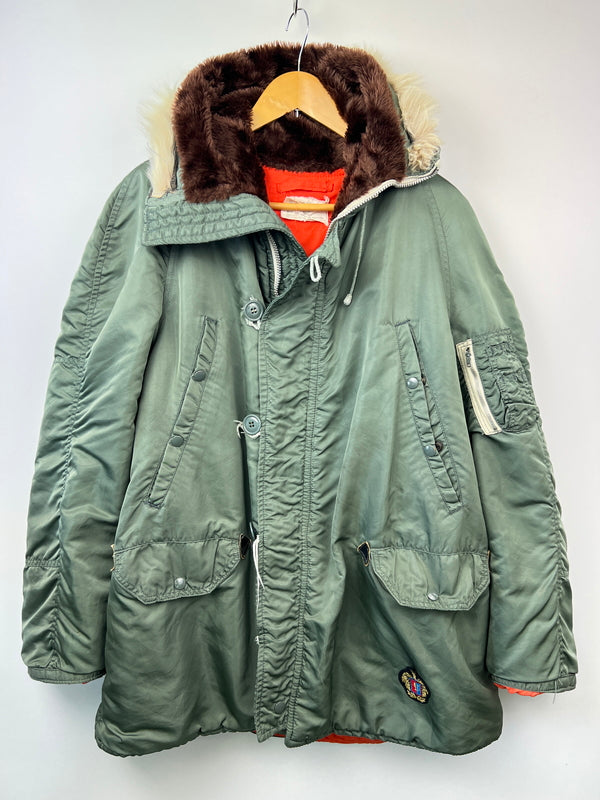 【ジャンク品】【メンズ】 U.S.AIR FORCE アメリカ空軍 N-3B FLIGHT JACKET MIL-J-6279H 2205-224-1356 VINTAGE 民間用フライトジャケット アウター ヴィンテージ 146-260710-kk-14-hon サイズ：L カラー：SAGE GREEN 万代Net店