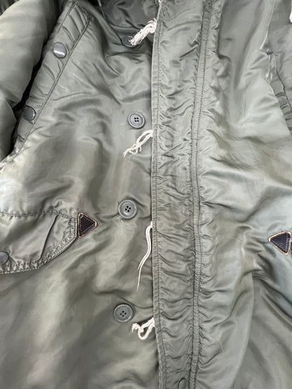 【ジャンク品】【メンズ】 U.S.AIR FORCE アメリカ空軍 N-3B FLIGHT JACKET MIL-J-6279H 2205-224-1356 VINTAGE 民間用フライトジャケット アウター ヴィンテージ 146-260710-kk-14-hon サイズ：L カラー：SAGE GREEN 万代Net店
