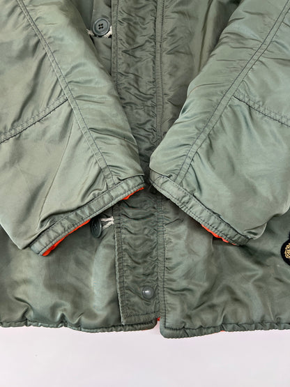【ジャンク品】【メンズ】 U.S.AIR FORCE アメリカ空軍 N-3B FLIGHT JACKET MIL-J-6279H 2205-224-1356 VINTAGE 民間用フライトジャケット アウター ヴィンテージ 146-260710-kk-14-hon サイズ：L カラー：SAGE GREEN 万代Net店