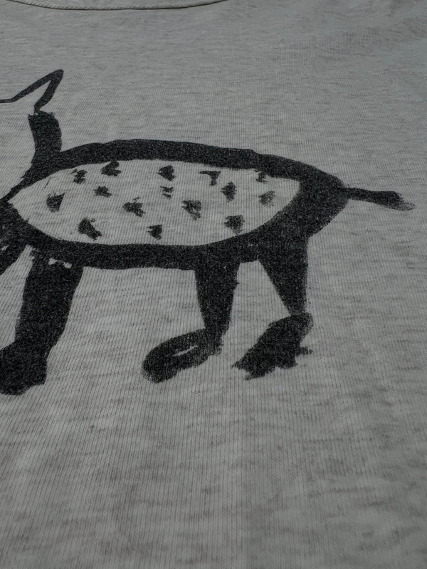 【中古品】【メンズ】 YAMANE DESIGN LABORATORY ヤマネ デザイン ラボラトリー L/S CAT PRINT TEE ロングスリーブ キャット プリント Tシャツ 長袖 トップス 178-260719-kk-8-hon カラー：グレー 万代Net店