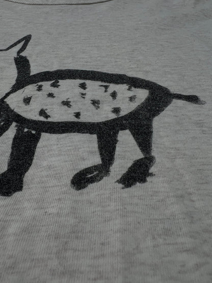 【中古品】【メンズ】 YAMANE DESIGN LABORATORY ヤマネ デザイン ラボラトリー L/S CAT PRINT TEE ロングスリーブ キャット プリント Tシャツ 長袖 トップス 178-260719-kk-8-hon カラー：グレー 万代Net店