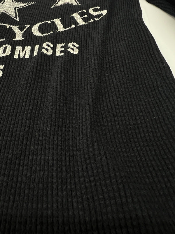 【中古品】【メンズ/レディース】 VANSON バンソン L/S PRINT THERMAL TEE ロングスリーブ プリント サーマル Tシャツ 長袖 トップス 178-260719-kk-09-hon サイズ：L カラー：BLACK 万代Net店