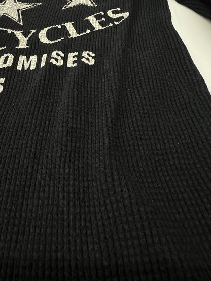 【中古品】【メンズ/レディース】 VANSON バンソン L/S PRINT THERMAL TEE ロングスリーブ プリント サーマル Tシャツ 長袖 トップス 178-260719-kk-09-hon サイズ：L カラー：BLACK 万代Net店