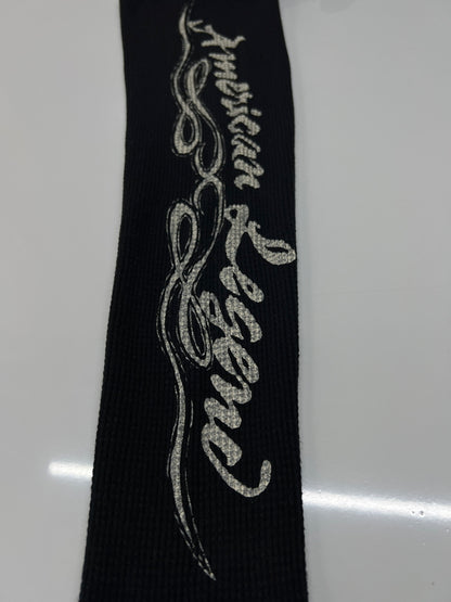 【中古品】【メンズ/レディース】 VANSON バンソン L/S PRINT THERMAL TEE ロングスリーブ プリント サーマル Tシャツ 長袖 トップス 178-260719-kk-09-hon サイズ：L カラー：BLACK 万代Net店