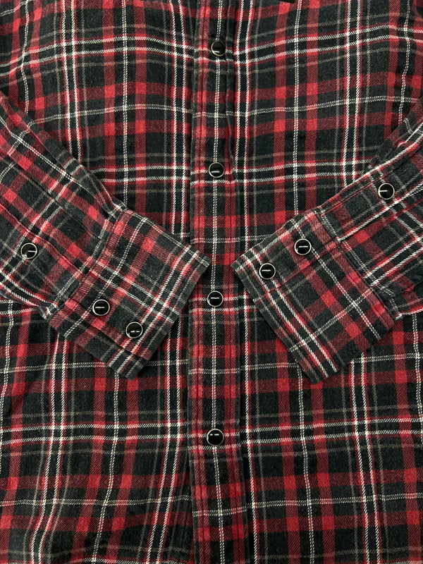 【中古品】【メンズ】 ACOUSTIC アコースティック L/S WESTERN FLANNEL CHECK SHIRT ロングスリーブ フランネル チェックシャツ 長袖 トップス 178-260720-kk-01-hon サイズ：S カラー：RED 万代Net店