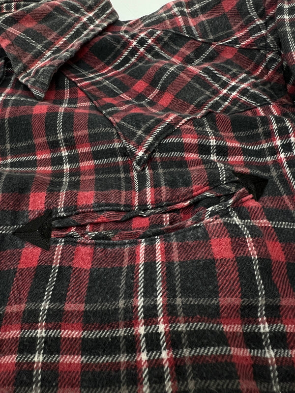 【中古品】【メンズ】 ACOUSTIC アコースティック L/S WESTERN FLANNEL CHECK SHIRT ロングスリーブ フランネル チェックシャツ 長袖 トップス 178-260720-kk-01-hon サイズ：S カラー：RED 万代Net店