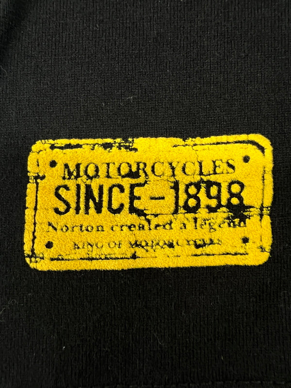 【中古品】【メンズ】 NORTON ノートン MOTOR CYCLE DESIGN S/S TEE 12N1000M モーターサイクルデザイン ショートスリーブ Tシャツ 半袖 トップス 178-260719-kk-04-hon サイズ：M カラー：BLACK 万代Net店