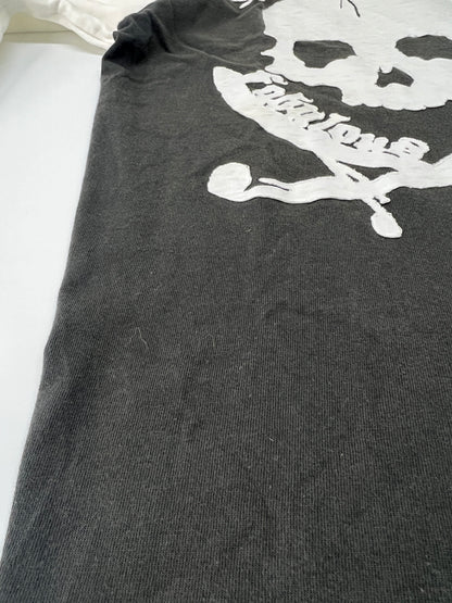 【中古品】【メンズ】 SKULL JEANS スカルジーンズ HEAVY FEELING RAGLAN T-SHIRT プリント ラグランTシャツ 七分丈 トップス 178-260719-kk-03-hon サイズ：38 カラー：ホワイト/ブラック 万代Net店