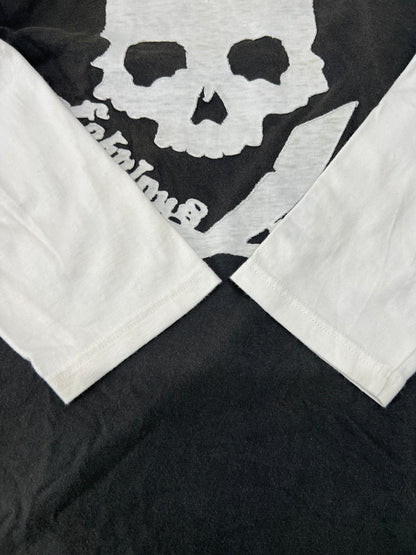 【中古品】【メンズ】 SKULL JEANS スカルジーンズ HEAVY FEELING RAGLAN T-SHIRT プリント ラグランTシャツ 七分丈 トップス 178-260719-kk-03-hon サイズ：38 カラー：ホワイト/ブラック 万代Net店
