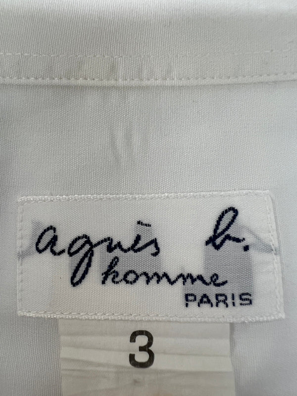 【中古品】【メンズ】 agnes b. アニエスベー L/S COTTON SHIRT 00010605 ロングスリーブ コットンシャツ 長袖 トップス 178-260720-kk-02-hon サイズ：3 カラー：ホワイト 万代Net店