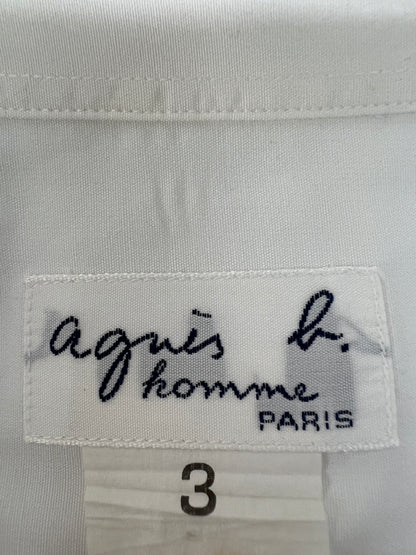 【中古品】【メンズ】 agnes b. アニエスベー L/S COTTON SHIRT 00010605 ロングスリーブ コットンシャツ 長袖 トップス 178-260720-kk-02-hon サイズ：3 カラー：ホワイト 万代Net店