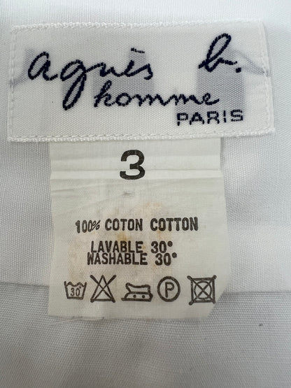 【中古品】【メンズ】 agnes b. アニエスベー L/S COTTON SHIRT 00010605 ロングスリーブ コットンシャツ 長袖 トップス 178-260720-kk-02-hon サイズ：3 カラー：ホワイト 万代Net店