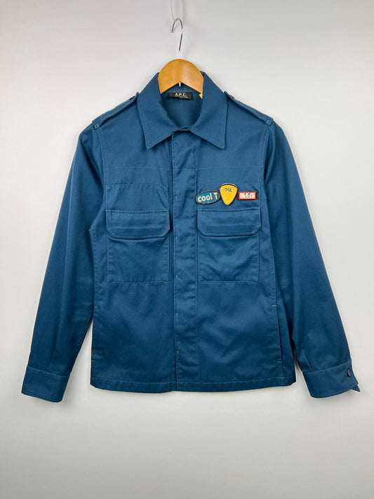 【中古品】【メンズ】 A.P.C アーペーセー MILITARY SHIRT JACKET ミリタリー シャツジャケット ライトアウター ワッペン付き 178-260720-kk-03-hon サイズ：S カラー：ネイビー 万代Net店