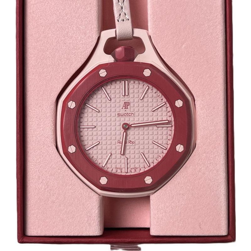 【未使用品】【レディース】 SWATCH × AUDEMARS PIGUET/ROYAL POP OTTO ROSSO スウォッチ オーデマピゲ ロイヤルポップ SSX03R100N ピンク ポケットウォッチ 懐中時計 付属有 195-260722-SS-03-ich 万代Net店