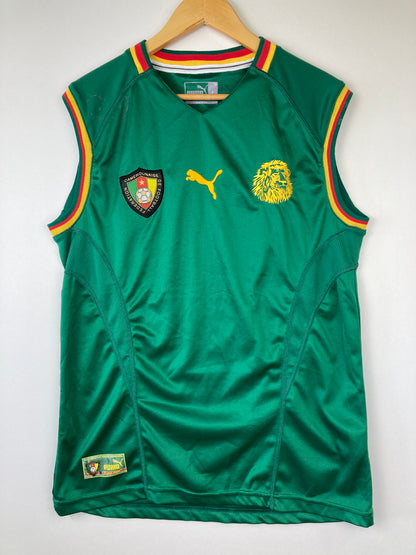 【中古品】【メンズ】 PUMA プーマ Cameroon 2002 Home Sleeveless Shirt 760054 カメルーン代表 2002 ホーム ノースリーブ シャツ トップス 178-260807-SH-01-hon サイズ：L カラー：グリーン 万代Net店