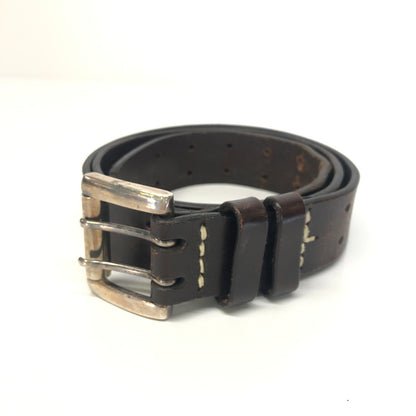 【現状渡し品】【メンズ】 ADAM ET ROPE HOMME アダムエロペ オム SILVER 925 BUCKLE LEATHER BELT シルバー925 バックル レザーベルト 服飾雑貨 アクセサリー 178-260808-kk-02-hon カラー：ブラウン 万代Net店