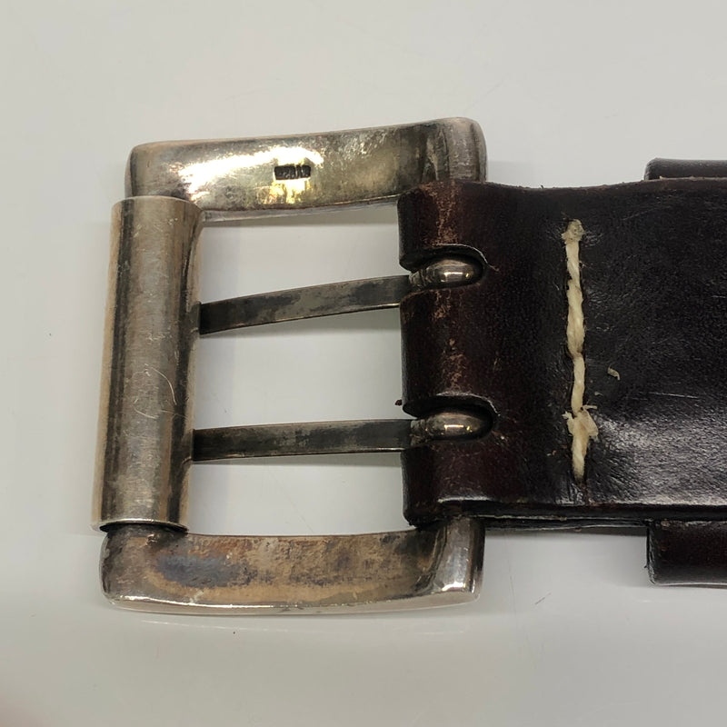 【現状渡し品】【メンズ】 ADAM ET ROPE HOMME アダムエロペ オム SILVER 925 BUCKLE LEATHER BELT シルバー925 バックル レザーベルト 服飾雑貨 アクセサリー 178-260808-kk-02-hon カラー：ブラウン 万代Net店