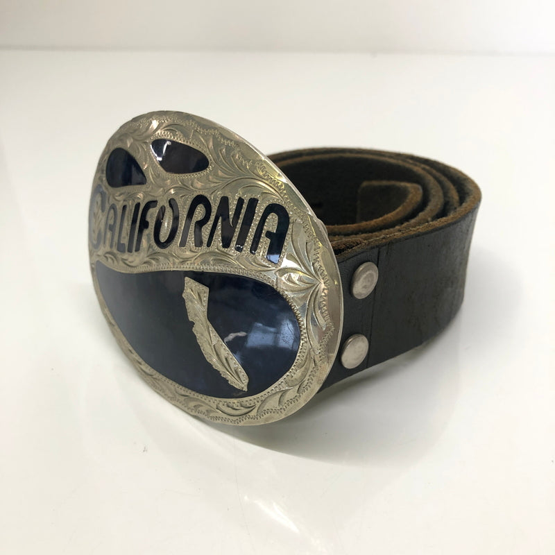 【中古品】【メンズ】 SILVERSMITHS COLLECTION シルバースミスコレクション HAND MADE BELT BUCKLE LEATHER BELT ハンドメイド ベルトバックル レザーベルト 服飾雑貨 アクセサリー 178-260808-kk-03-hon カラー：ブラック 万代Net店