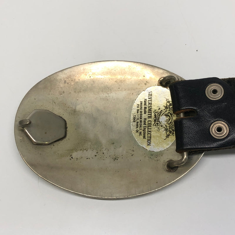 【中古品】【メンズ】 SILVERSMITHS COLLECTION シルバースミスコレクション HAND MADE BELT BUCKLE LEATHER BELT ハンドメイド ベルトバックル レザーベルト 服飾雑貨 アクセサリー 178-260808-kk-03-hon カラー：ブラック 万代Net店