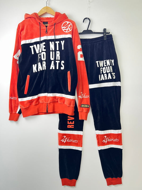 【中古品】【メンズ】 24KARATS トゥエンティフォーカラッツ EXILE TRIBE2014 VELOUR SETUP エグザイルトライブ2014 ベロアセットアップ トップス パンツ 178-260917-YS-02-hon サイズ：L カラー：オレンジ/ブラック 万代Net店