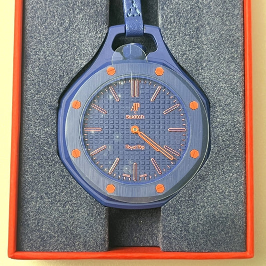 【未使用品】【メンズ】 未使用 SWATCH × AUDEMARS PIGUET/ROYAL POP ORENJI HACHI スウォッチ オーデマピゲ SSX03L103N ブルー×オレンジ ロイヤルポップ ポケットウォッチ 懐中時計 付属有 195-260919-SS-01-ichh 万代Net店