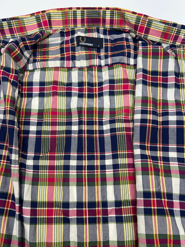 【中古品】【メンズ】 FRED PERRY フレッドペリー M9363 641 00715 276 SS CHECK B.D SHIRT チェックシャツ 半袖 ショートスリーブ 141-261003-AS-21-hon サイズ：S カラー：マルチカラー 万代Net店