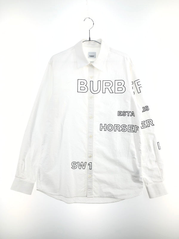 【中古品】【メンズ】 BURBERRY バーバリー 21SS ホースフェリー L/S プリントシャツ 8036768 ロングスリーブ 長袖 トップス 141-250228-OR-03-iwa サイズ：XS カラー：ホワイト系 万代Net店