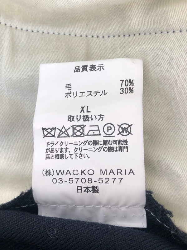 【中古品】WACKO MARIA ワコマリア TIGHT FIT WOOL TROUSERS GP-101-BLANKLINE RIVER GUILTY PARTIES タイトフィット ウールトラウザーズ ボトムス スラックス パンツ 153-251222-SY-05-iwa サイズ：XL カラー：ネイビー 万代Net店