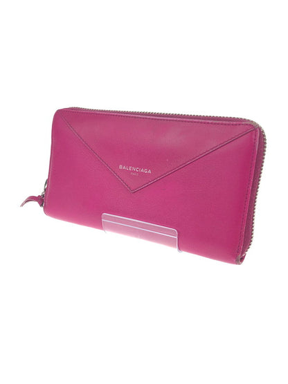 【中古品】【レディース】 BALENCIAGA バレンシアガ ペーパーコンチネンタル ジップアラウンドウォレット 381226 長財布 ラウンドファスナー 181-251216-SY-08-iwa カラー：ピンク 万代Net店