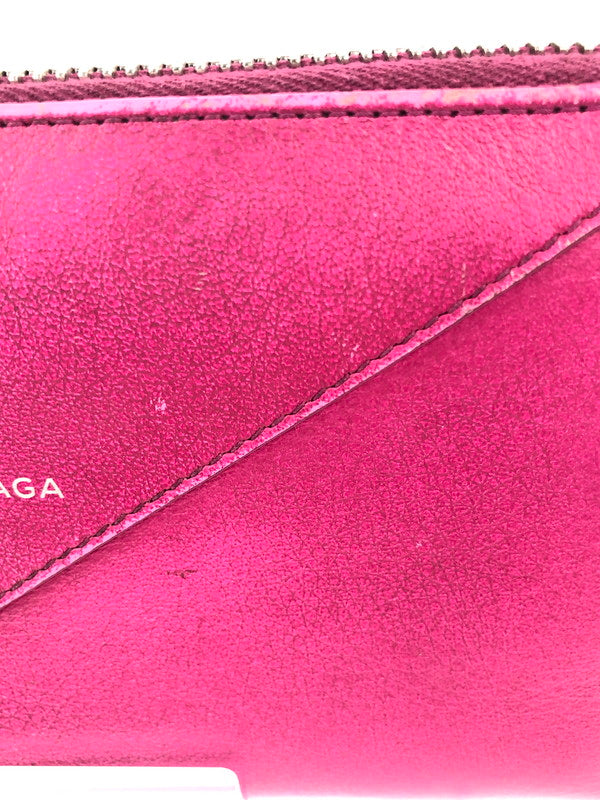 【中古品】【レディース】 BALENCIAGA バレンシアガ ペーパーコンチネンタル ジップアラウンドウォレット 381226 長財布 ラウンドファスナー 181-251216-SY-08-iwa カラー：ピンク 万代Net店
