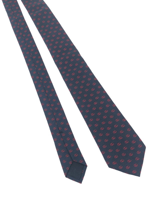 【中古美品】【メンズ】 GUCCI グッチ  GG LOGO SILK TIE GGロゴ シルクタイ 服飾雑貨 ネクタイ 183-241226-SY-14-iwa カラー：ネイビー 万代Net店