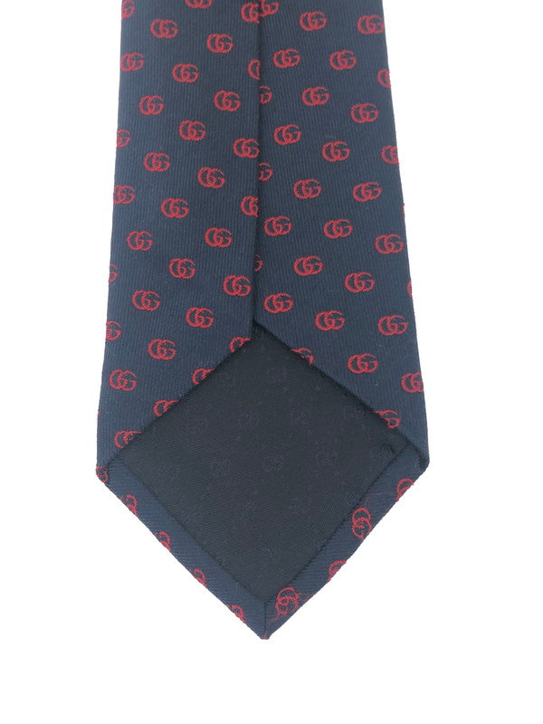 【中古美品】【メンズ】 GUCCI グッチ  GG LOGO SILK TIE GGロゴ シルクタイ 服飾雑貨 ネクタイ 183-241226-SY-14-iwa カラー：ネイビー 万代Net店