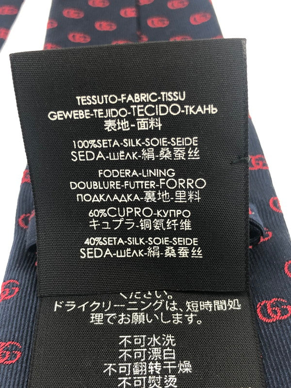 【中古美品】【メンズ】 GUCCI グッチ GG LOGO SILK TIE GGロゴ シルクタイ 服飾雑貨 ネクタイ 183-241226-SY-14-iwa カラー：ネイビー 万代Net店