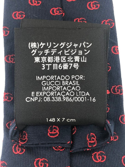 【中古美品】【メンズ】 GUCCI グッチ GG LOGO SILK TIE GGロゴ シルクタイ 服飾雑貨 ネクタイ 183-251216-SY-07-iwa カラー：ネイビー 万代Net店