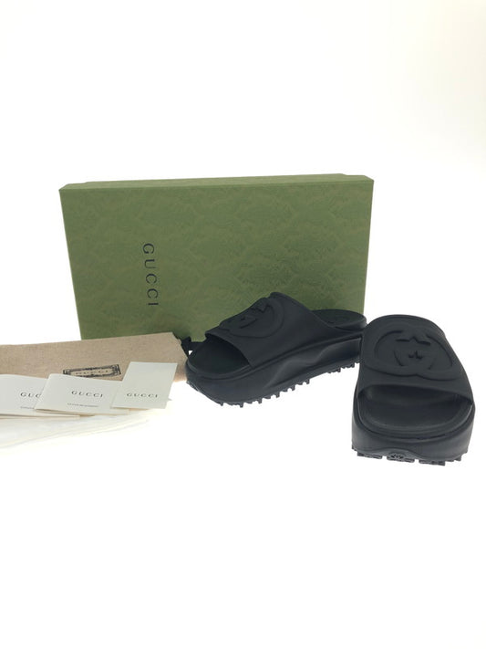 【中古美品】【レディース】 GUCCI グッチ インターロッキングG スライド サンダル 692845 JF000 1000 靴 183-241225-SY-21-iwa サイズ：36 カラー：ブラック 万代Net店