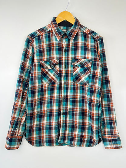 【中古品】【メンズ】 MOMOTARO JEANS 桃太郎ジーンズ L/S FLANNEL CHECK SHIRT ロングスリーブ フランネル チェックシャツ 長袖 トップス 145-260815-kk-03-hon サイズ：40 カラー：マルチカラー 万代Net店