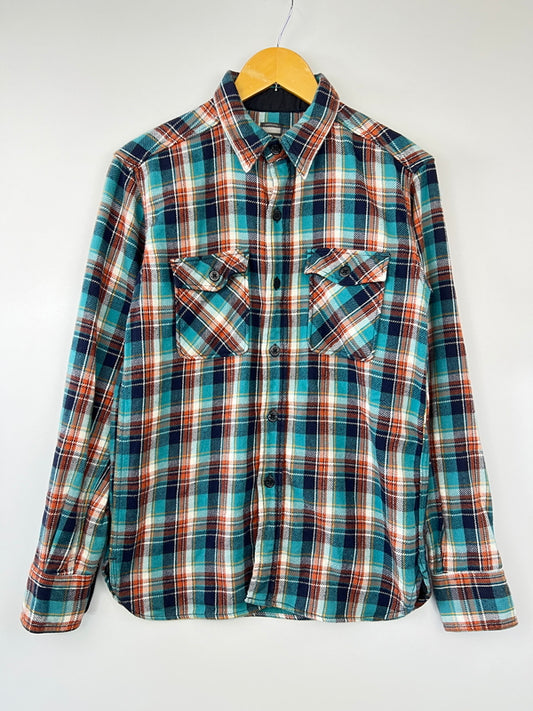 【中古品】【メンズ】 MOMOTARO JEANS 桃太郎ジーンズ L/S FLANNEL CHECK SHIRT ロングスリーブ フランネル チェックシャツ 長袖 トップス 145-260815-kk-03-hon サイズ：40 カラー：マルチカラー 万代Net店