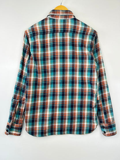 【中古品】【メンズ】 MOMOTARO JEANS 桃太郎ジーンズ L/S FLANNEL CHECK SHIRT ロングスリーブ フランネル チェックシャツ 長袖 トップス 145-260815-kk-03-hon サイズ：40 カラー：マルチカラー 万代Net店