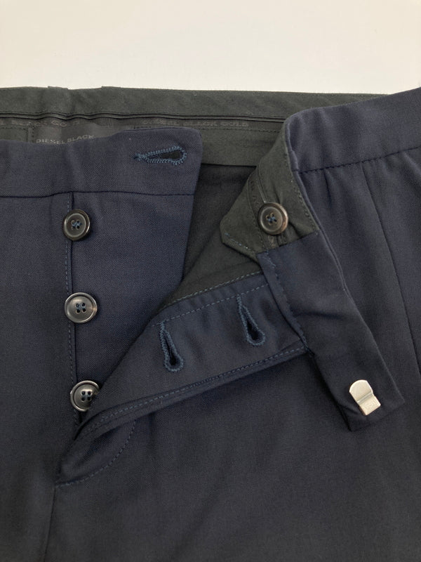 【中古品】【レディース】 DIESEL BLACK GOLD ディーゼルブラックゴールド PASSEGER PANTALONI LAYERED PANTS 00SUX9-BGNHD パッセジャーパンタローニレイヤードパンツ ボトムス 158-260917-YS-09-hon サイズ：44 カラー：ブラック 万代Net店