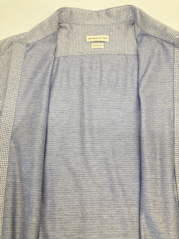 【中古品】【メンズ】 ETRO エトロ Geometric Print Long Sleeve Shirt 11451 3129 ジオメトリック プリント ロングスリーブ シャツ トップス 141-260807-SH-08-hon サイズ：イタリア47 カラー：ブルー/ホワイト系 万代Net店
