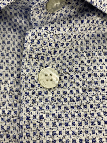 【中古品】【メンズ】 ETRO エトロ Geometric Print Long Sleeve Shirt 11451 3129 ジオメトリック プリント ロングスリーブ シャツ トップス 141-260807-SH-08-hon サイズ：イタリア47 カラー：ブルー/ホワイト系 万代Net店