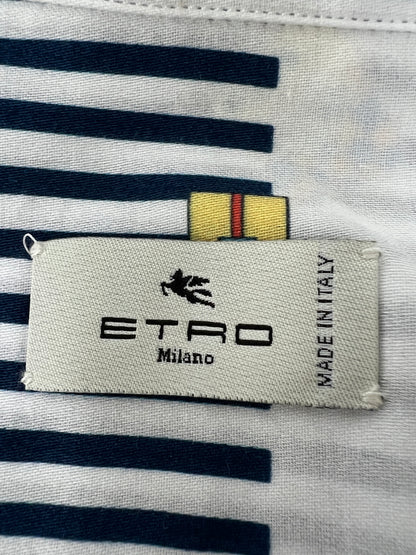【中古品】【メンズ】 ETRO エトロ L/S STRIPE SHIRT 211-13190-4734 ロングスリーブ ストライプシャツ 長袖 トップス 141-260803-kk-07-hon サイズ：XXL カラー：NAVY/WHITE 万代Net店