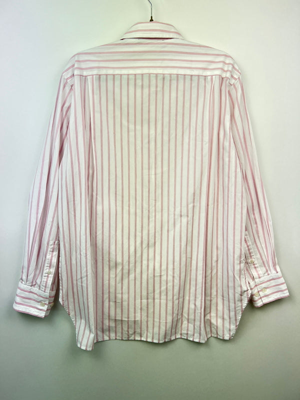 【中古品】【メンズ】 Acne Studios アクネストゥディオズ STRIPED FACE PATCH L/S SHIRT FA-UX-SHIR000035 ストライプ フェイスパッチ ロングスリーブシャツ 長袖 トップス 141-260705-kk-13-hon サイズ：XS カラー：ホワイト/ピンク 万代Net店