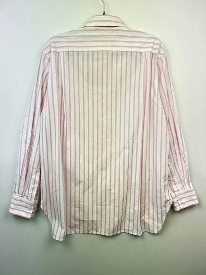【中古品】【メンズ】 Acne Studios アクネストゥディオズ STRIPED FACE PATCH L/S SHIRT FA-UX-SHIR000035 ストライプ フェイスパッチ ロングスリーブシャツ 長袖 トップス 141-260705-kk-13-hon サイズ：XS カラー：ホワイト/ピンク 万代Net店