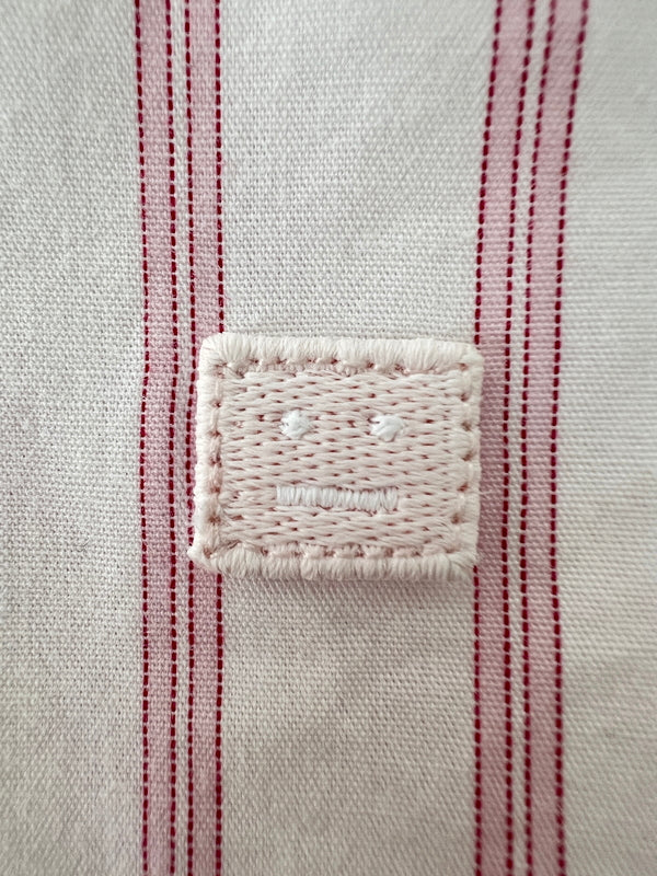 【中古品】【メンズ】 Acne Studios アクネストゥディオズ STRIPED FACE PATCH L/S SHIRT FA-UX-SHIR000035 ストライプ フェイスパッチ ロングスリーブシャツ 長袖 トップス 141-260705-kk-13-hon サイズ：XS カラー：ホワイト/ピンク 万代Net店