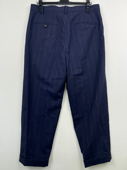 【中古品】【メンズ】 WACKO MARIA ワコマリア DOUBLE PLEATED TROUSERS ドーメル プリーツトラウザーズ ボトムス パンツ 142-260628-kk-04-hon サイズ：XL カラー：ネイビー 万代Net店