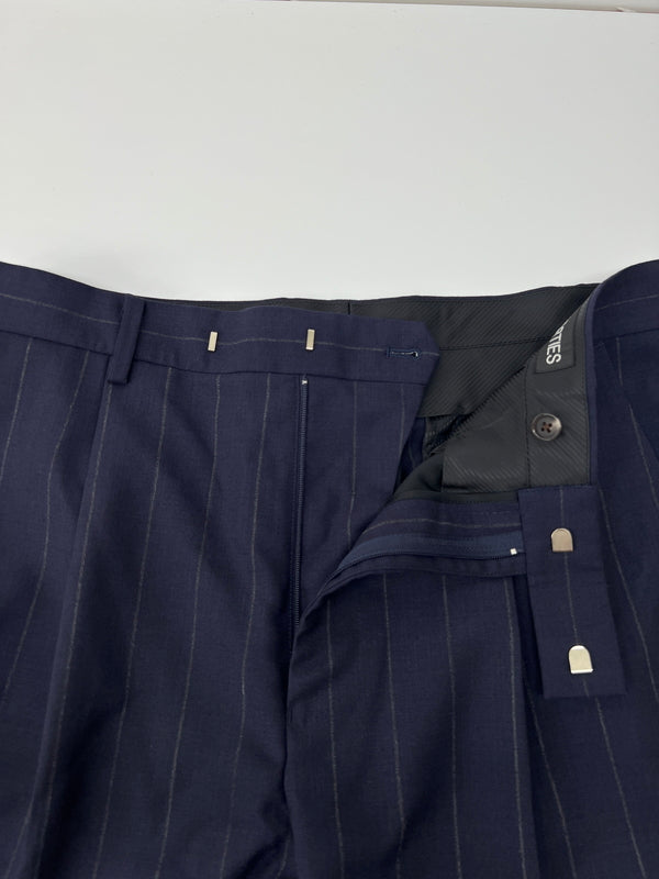 【中古品】【メンズ】 WACKO MARIA ワコマリア DOUBLE PLEATED TROUSERS ドーメル プリーツトラウザーズ ボトムス パンツ 142-260628-kk-04-hon サイズ：XL カラー：ネイビー 万代Net店