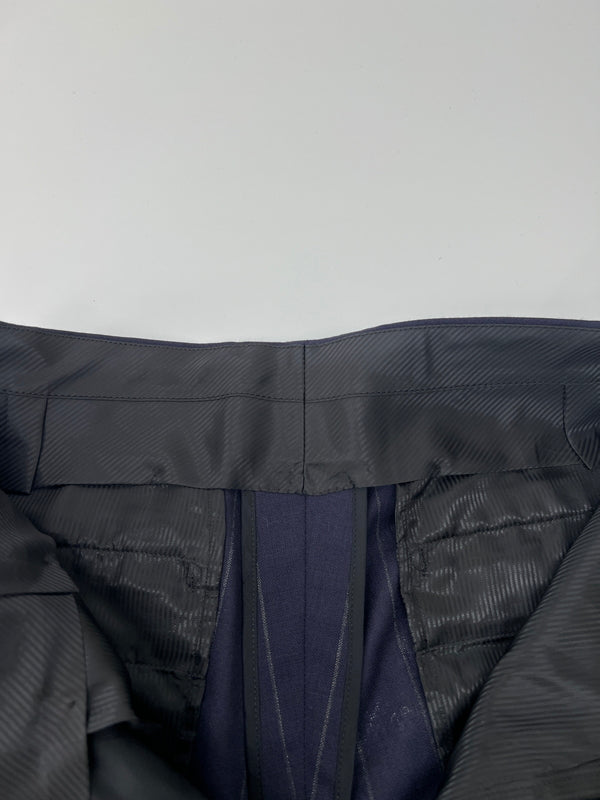 【中古品】【メンズ】 WACKO MARIA ワコマリア DOUBLE PLEATED TROUSERS ドーメル プリーツトラウザーズ ボトムス パンツ 142-260628-kk-04-hon サイズ：XL カラー：ネイビー 万代Net店