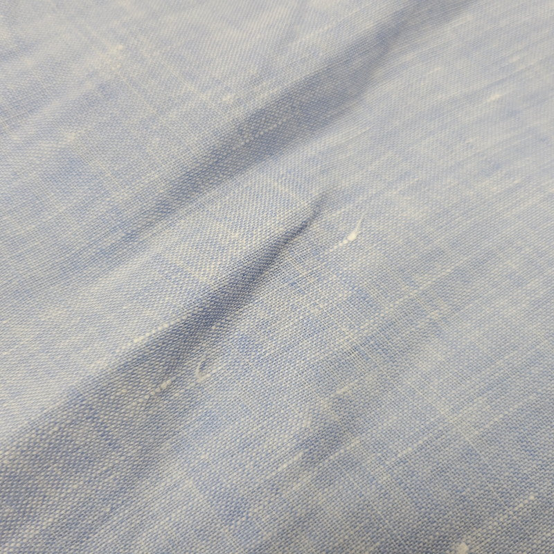 【中古品】【メンズ】 FINAMORE フィナモレ ONE PIECE COLLAR L/S LINEN SHIRT ワンピースカラー ロングスリーブ リネンシャツ イタリア製 長袖 147-260718-as-07-izu サイズ：44 カラー：ライトブルー 万代Net店